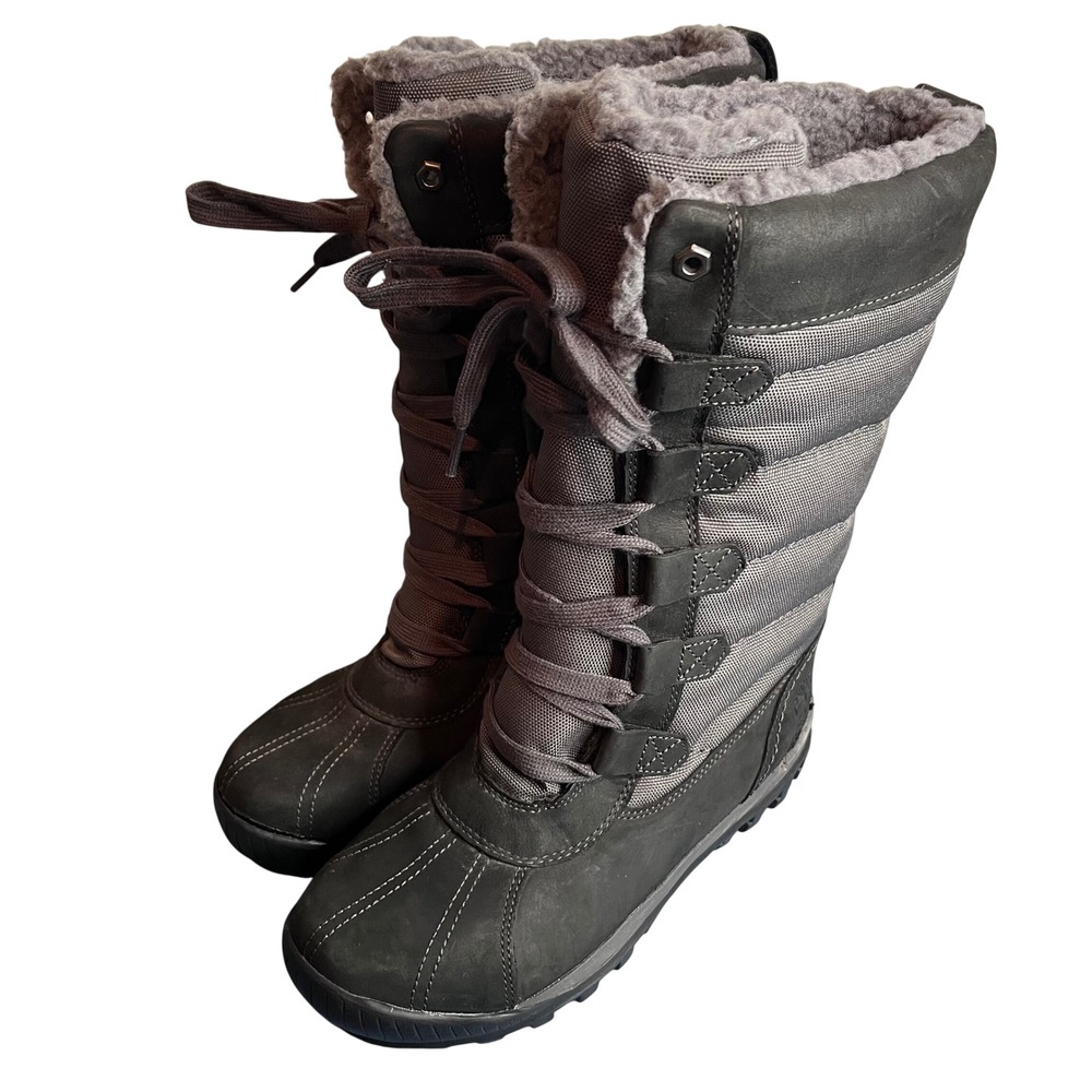 Timberland Mount Hope Waterproof Winter Boots Grey Black A11SN Womens 6 - Read